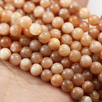 Natural Sunstone, 6mm Natural Peach Color Gemstone, One full strand  Strand, 1mm hole