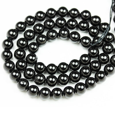 Black Tourmaline ,6mmRound Gemstone Beads,One Full strand Natural  about 70 beads, 16"