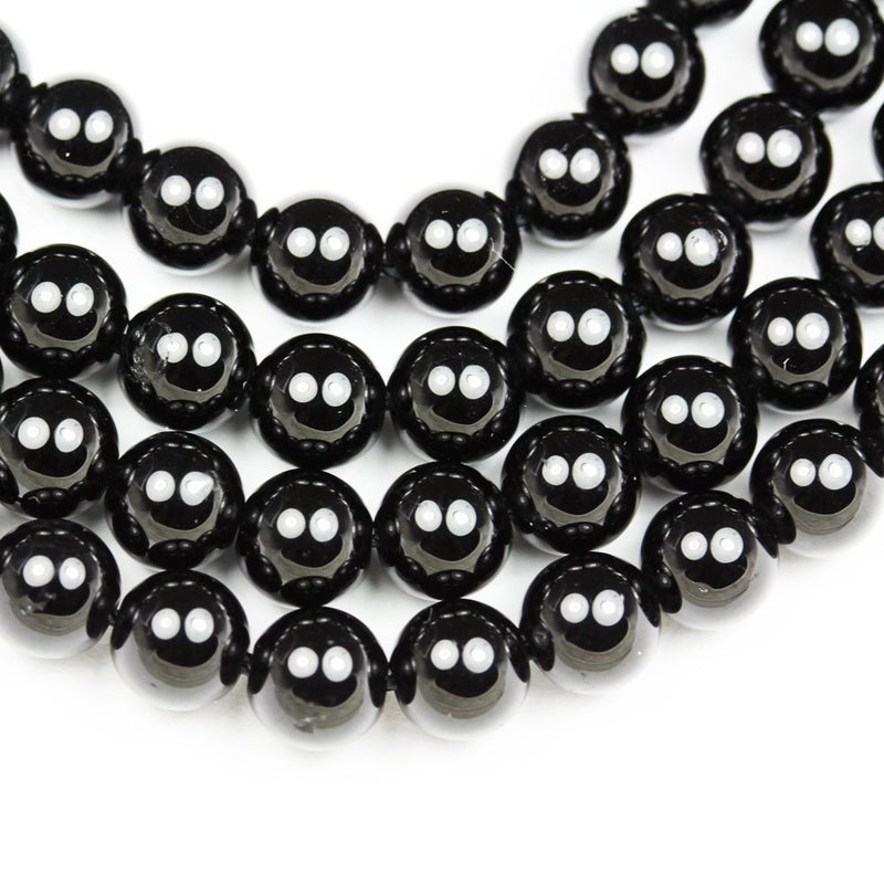 Black Tourmaline ,8mm Natural Round Gemstone Beads,One Full strand , about 50 beads, 16"