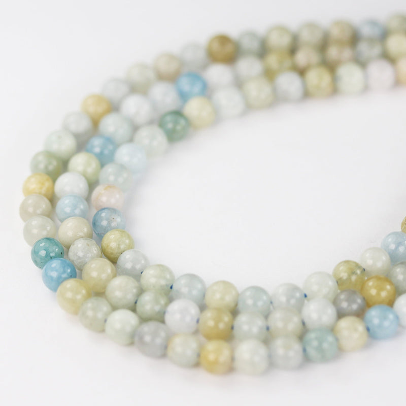 Natural Aquamarine, 4.5mm round gemstone, One full strand Gemstone beads,16", 0.8mm hole, About 90 beads