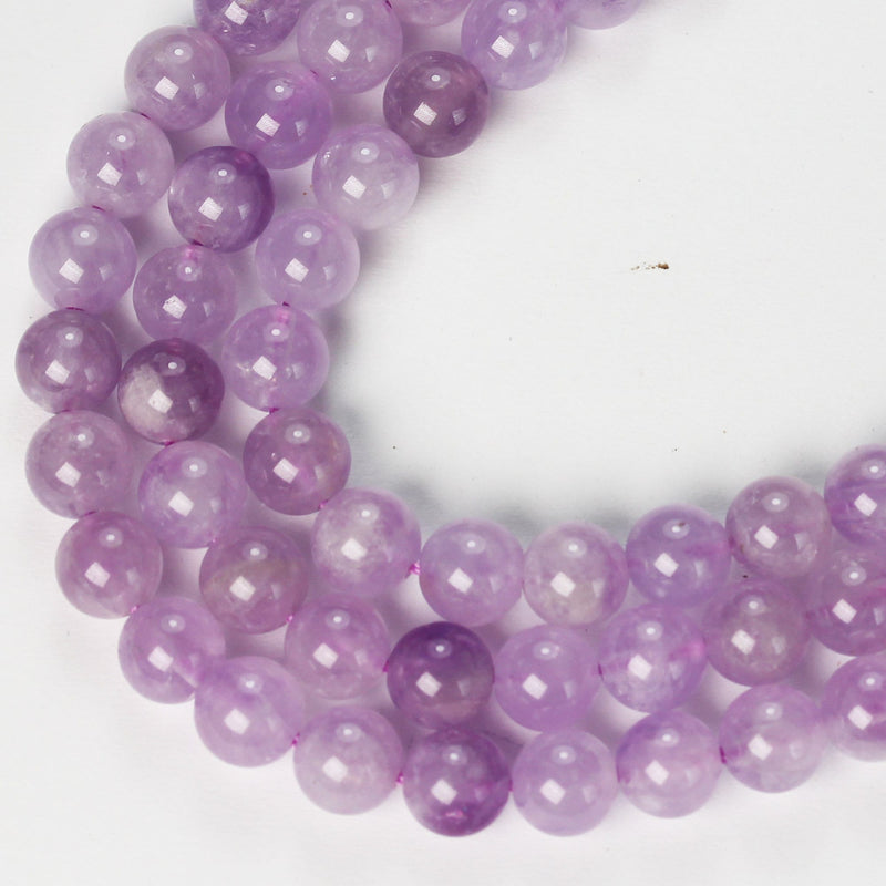 Natural Light Purple Violet Lavender Lilac Amethyst, 6mm Round Gemstone Beads One full strand, 16", 1mm hole , About 60pcs