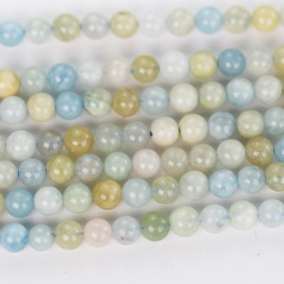 Natural Aquamarine, 4.5mm round gemstone, One full strand Gemstone beads,16", 0.8mm hole, About 90 beads