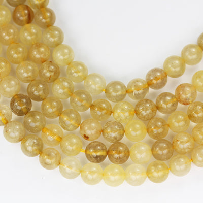 6mm Natural Gold Rutilated Quartz, Round  Gemstone, 15.5inch,Gold Color, hole 1mm, about 60 beads