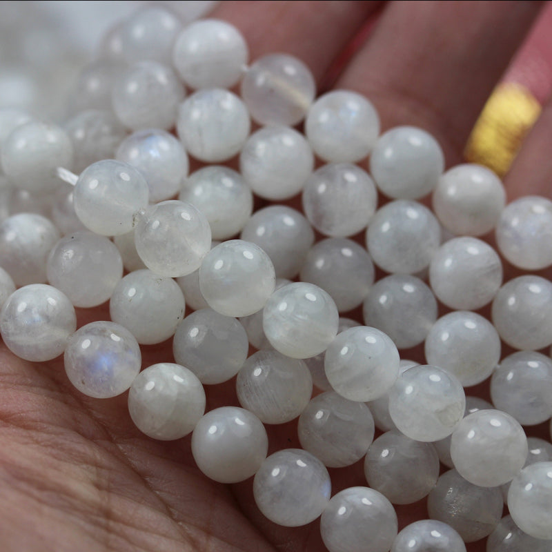 8mm Moonstone with Blue Flash, Gemstone Strand,15.5inch, hole 1mm, about 50 beads