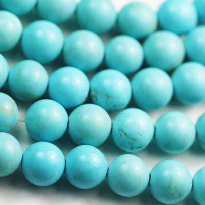 Turquoise, 6mm Round One full strand Gemstone Strand,Blue color, hole 1mm, about 60 pcs