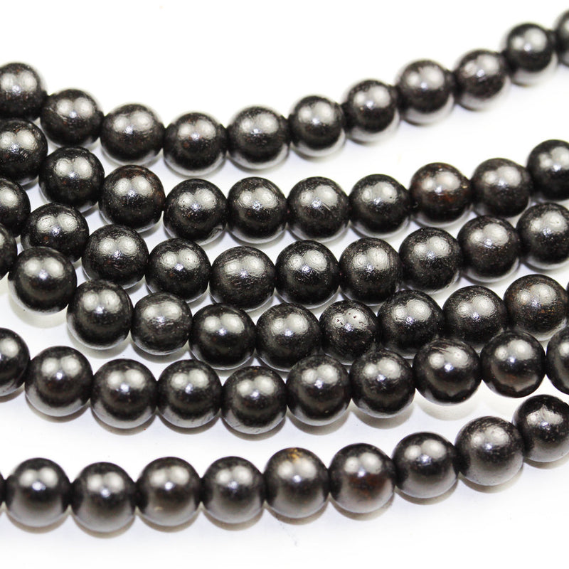 108 beads, 6mm Natural Black Sandalwood Mala Prayer Beads Necklace/Bracelet Strand,  25 inch