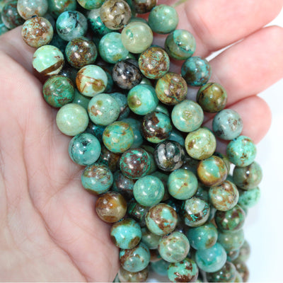 Natural Turquoise Gemstone, 6mm Round Natural Gemstone Strand, 15.5inch ,1mm hole, about 60 pcs