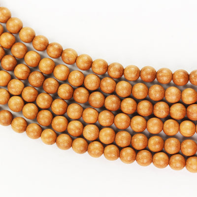 108pcs Natural Sandalwood Mala Prayer Beads Necklace/Bracelet Strand, One full strand,6mm Round