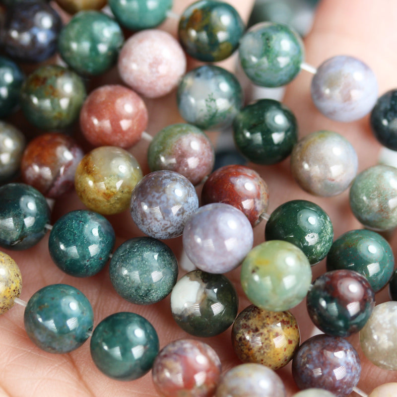 Indian Agate, 6mm Round Agate Gemstone Beads Strand, 16inch, hole 1mm, about 60 beads