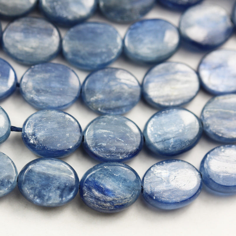 Natural Kyanite 8*10mm Gemstone Beads, Oval  Shape , 4mm thick, 16", bout 40beads, 1mm hole