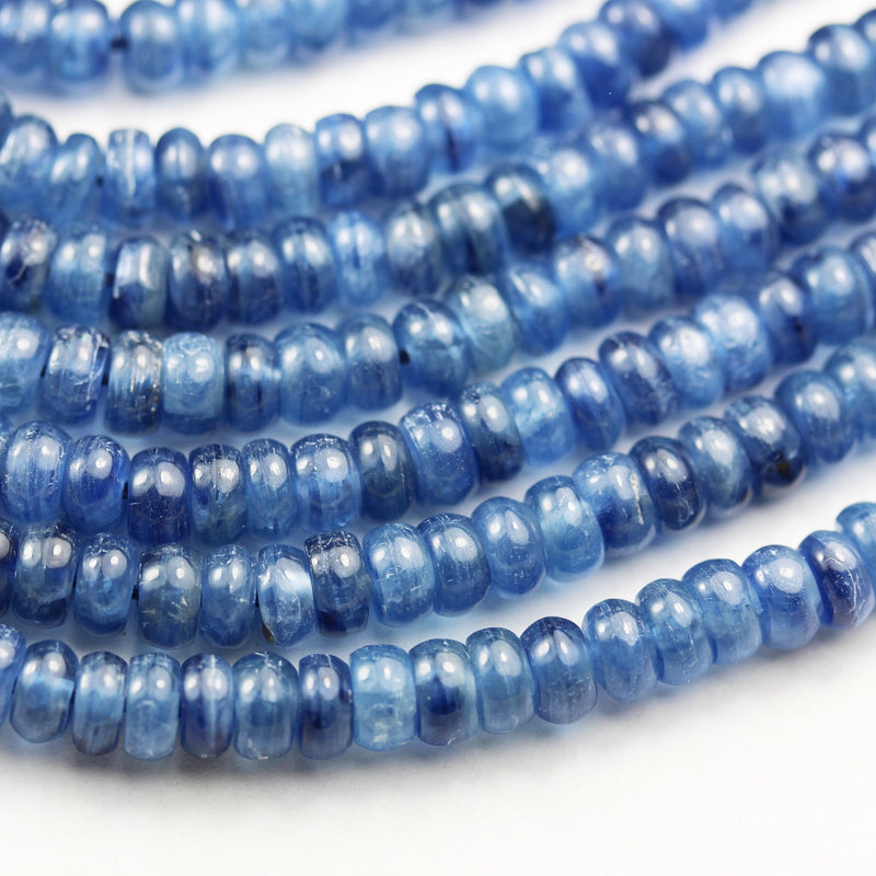 Kyanite, 6mm Blue Rondell Gemstone Strand, 15.5inch, about130beads,1mm hole