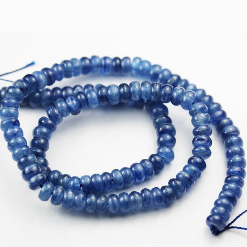 Kyanite, 6mm Blue Rondell Gemstone Strand, 15.5inch, about130beads,1mm hole