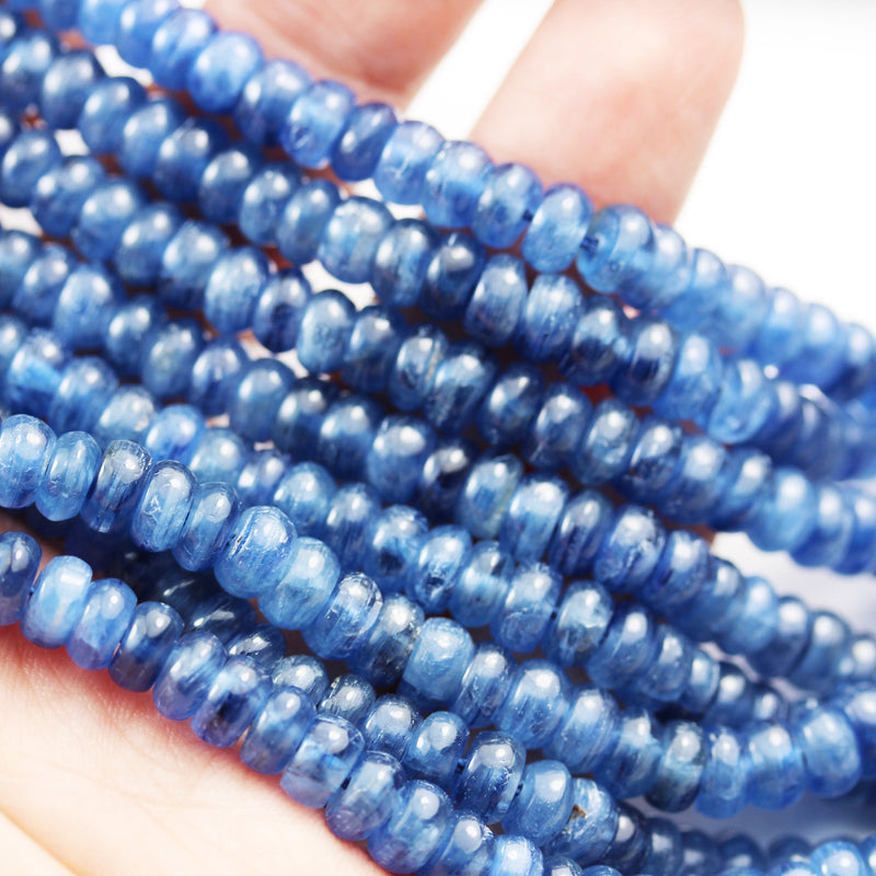 Kyanite, 6mm Blue Rondell Gemstone Strand, 15.5inch, about130beads,1mm hole