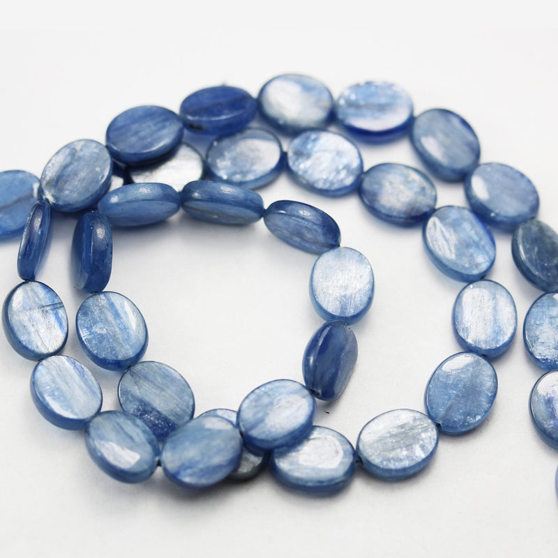 Natural Kyanite 8*10mm Gemstone Beads, Oval  Shape , 4mm thick, 16", bout 40beads, 1mm hole