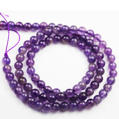 Natural Amethyst, 6mm Round  Gemstone Beads One full strand, 16", about 60pcs