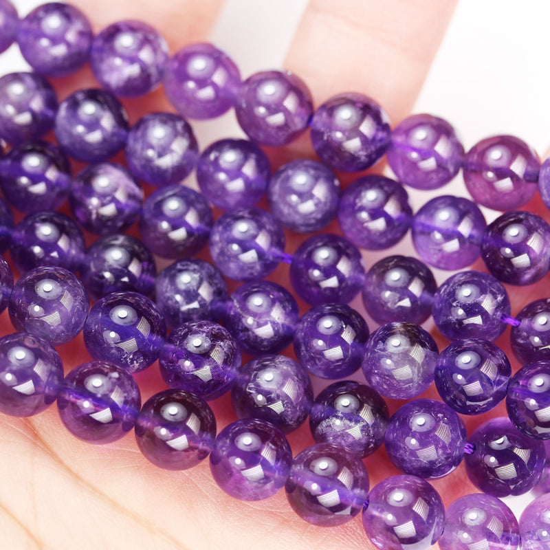 Natural Amethyst, 6mm Round  Gemstone Beads One full strand, 16", about 60pcs