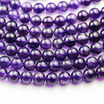 Natural Amethyst, 6mm Round  Gemstone Beads One full strand, 16", about 60pcs