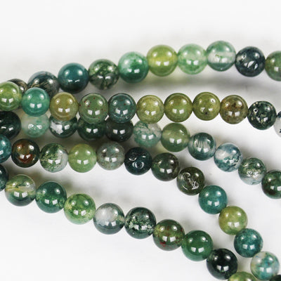 Moss Agate, 4mm Round Agate Gemstone Beads Strand, 15.5inch, hole 1mm, about 90beads, 0.8mm hole