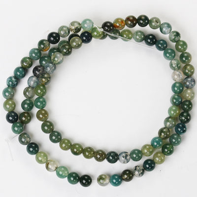 Moss Agate, 4mm Round Agate Gemstone Beads Strand, 15.5inch, hole 1mm, about 90beads, 0.8mm hole