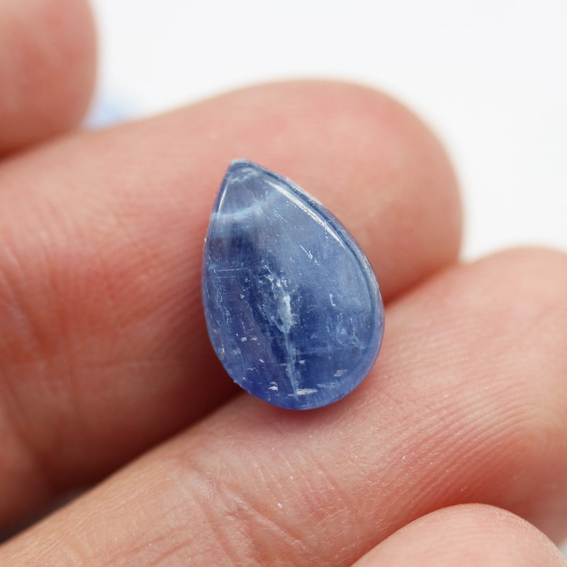 4pcs Natural Kyanite, 7*10mm Teardrop Natural Gemstone Beads, Earring making drop, 3mm thick,hole1mm