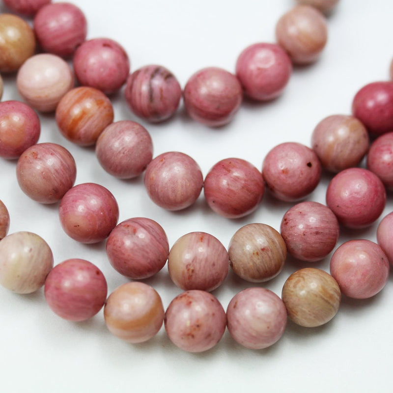 Rhodonite, 8mm round gemstone ,One full strand Natural Gemstone, 15", about 50 beads