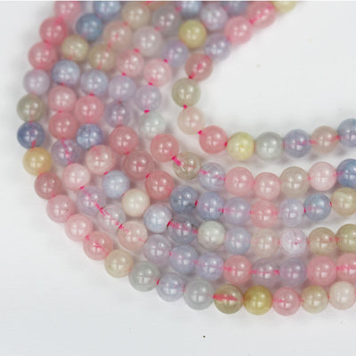 Beryl Mix, 4.5mm Aquamarine, Heliodor and morganite, round Mixed Gemstone ,90 beads, hole 0.6 mm,16"