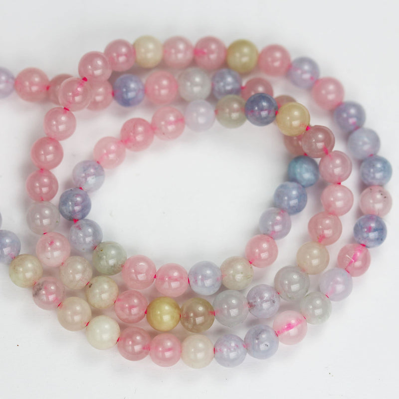 Beryl Mix, 4.5mm Aquamarine, Heliodor and morganite, round Mixed Gemstone ,90 beads, hole 0.6 mm,16"