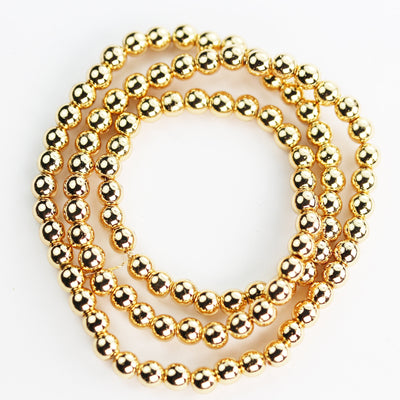 Hematite, 4mm round gemstone, Electroplated Light Gold Gemstone beads, hole 1mm,15.5 "