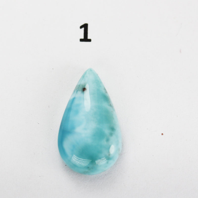 100% Natural Dominican Larimar Teardrop  Loose Gemstones Pendant Beads ( no hole) ,10-15mm*13-28mm,1.8-4g each piece