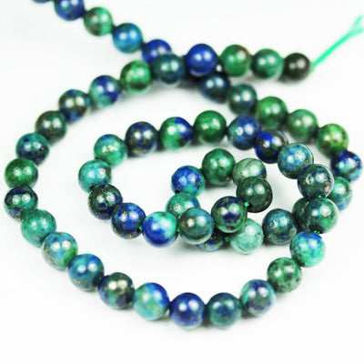 Azurite, 6mm Round Gemstone Beads Strand,One full strand , hole 0.6mm, 16 inch