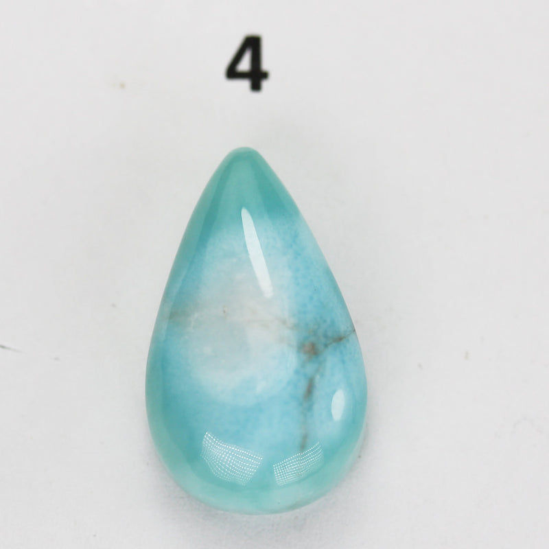 100% Natural Dominican Larimar Teardrop  Loose Gemstones Pendant Beads ( no hole) ,10-15mm*13-28mm,1.8-4g each piece