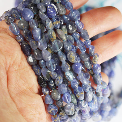 Natural Tanzanite Nugget,8*6mm  Natural Gemstone Strand, 15.5inch, 1mm hole ,about 60 beads