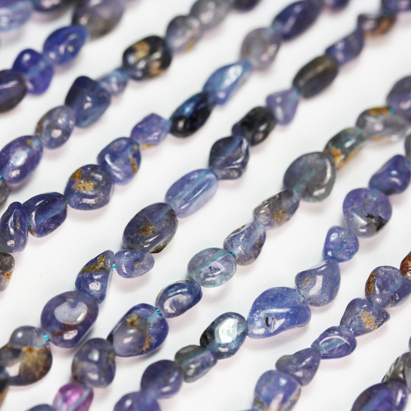 Natural Tanzanite Nugget,8*6mm  Natural Gemstone Strand, 15.5inch, 1mm hole ,about 60 beads