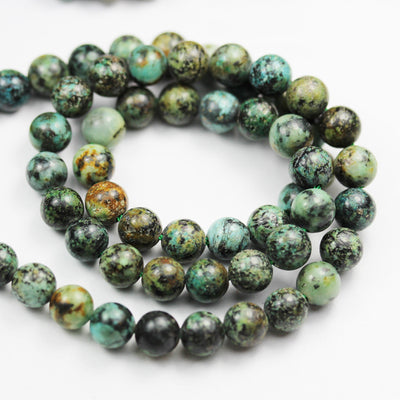 Africa Turquoise, 6mm Round  Gemstone Strand, One full strand  Green &Brown color, hole 0.8 mm