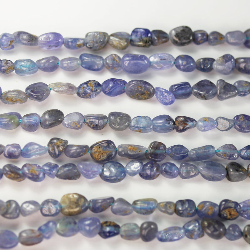 Natural Tanzanite Nugget,8*6mm  Natural Gemstone Strand, 15.5inch, 1mm hole ,about 60 beads