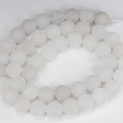 Matte White Jade, 8mm Round Jade Gemstone Beads Strand, 16inch, hole 1mm, about 50beads