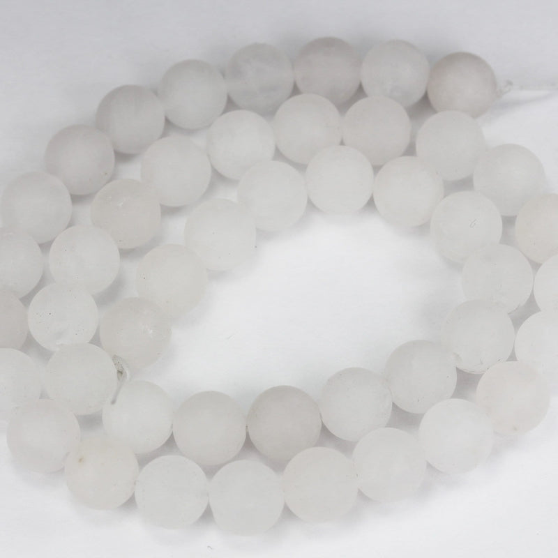 Matte White Jade, 8mm Round Jade Gemstone Beads Strand, 16inch, hole 1mm, about 50beads