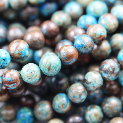 8mm Round Blue Calsilica Jasper ,Aqua Terra Jasper Gemstone Beads, 16 inch, 1mm hole, about 50 pcs