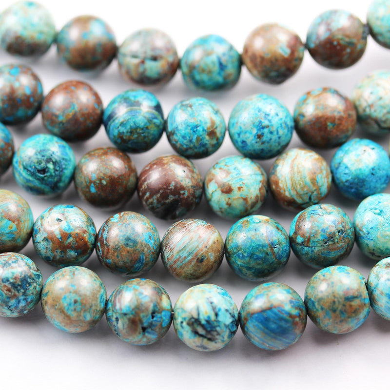 8mm Round Blue Calsilica Jasper ,Aqua Terra Jasper Gemstone Beads, 16 inch, 1mm hole, about 50 pcs