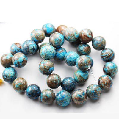 8mm Round Blue Calsilica Jasper ,Aqua Terra Jasper Gemstone Beads, 16 inch, 1mm hole, about 50 pcs