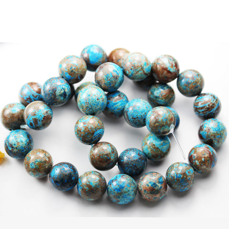 8mm Round Blue Calsilica Jasper ,Aqua Terra Jasper Gemstone Beads, 16 inch, 1mm hole, about 50 pcs