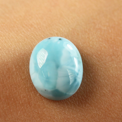 2pcs 100% Natural Dominican Larimar Cabochon Gemstone Beads Oval Loose Gemstones Beads ( no hole) , 10*12mm each piece