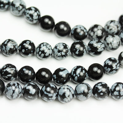 4mm Snowflake Obsidian Natural Gemstone beads strand, 90 beads, 15.5inch, 0.8mm hole