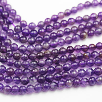 Natural Amethyst,4mm Round Gemstone Beads One full strand, 16", about 90pcs, 0.8mm hole