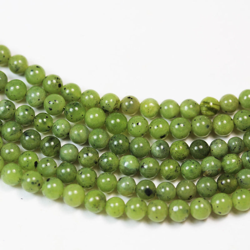 Canadian jade , 4mm Round Gemtsone, One full strand Green Beads Strand,0.6mm hole, 16"