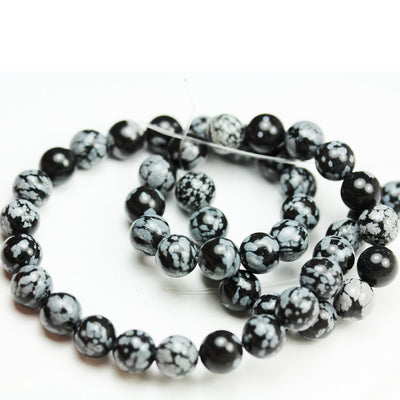 6mm Snowflake Obsidian Natural Gemstone beads strand, 15.5inch, 1mm hole, About 60beads