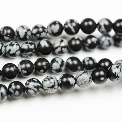 6mm Snowflake Obsidian Natural Gemstone beads strand, 15.5inch, 1mm hole, About 60beads