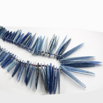 Natural Kyanite, 20-50mm Graduated Stick Gemstone Beads, One Full strand  , 20-50mm length, 7-12mm width,about90pcs