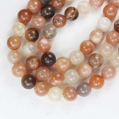 Moonstone, 6mm Grey/Peach/White Round Gemstone Strand, One full strand Beads , about 60 beads , 1mm hole