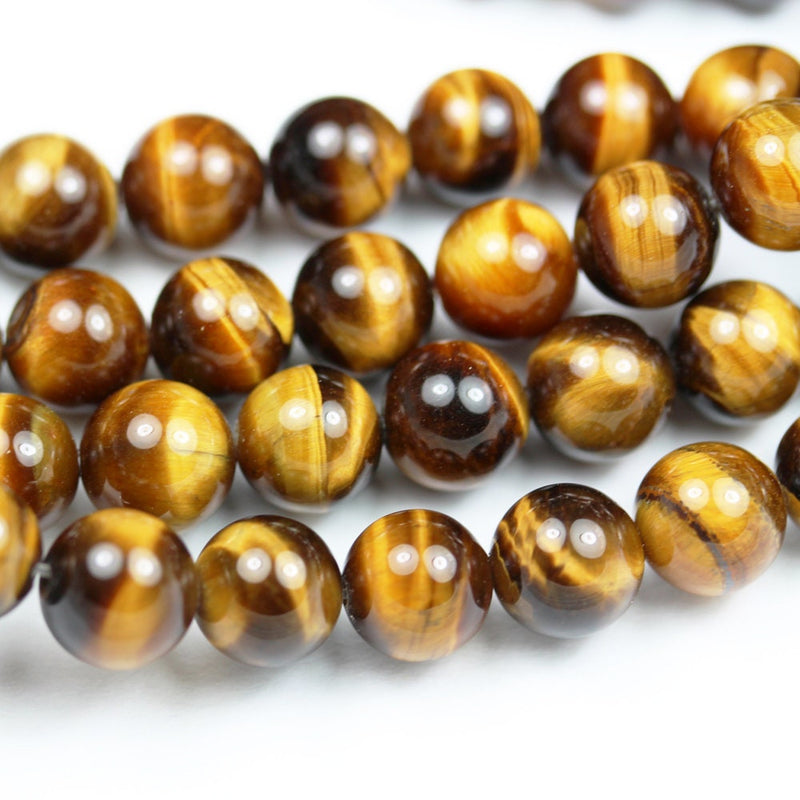 Gold tiger eye, 8mm  round Gemstone Strand, One full strand , hole 1mm